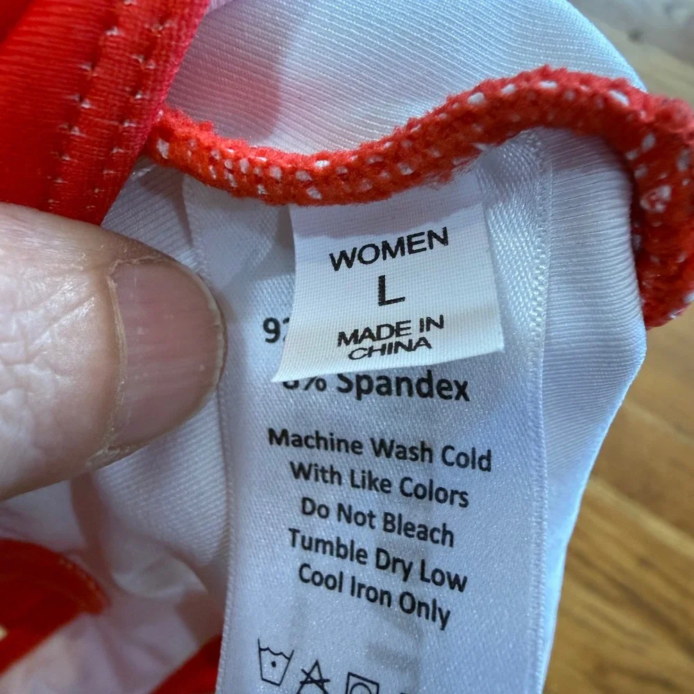 Fireball Whisky Red Flame Cutout One Piece Swimsuit Bodysuit‎ Womens Large L